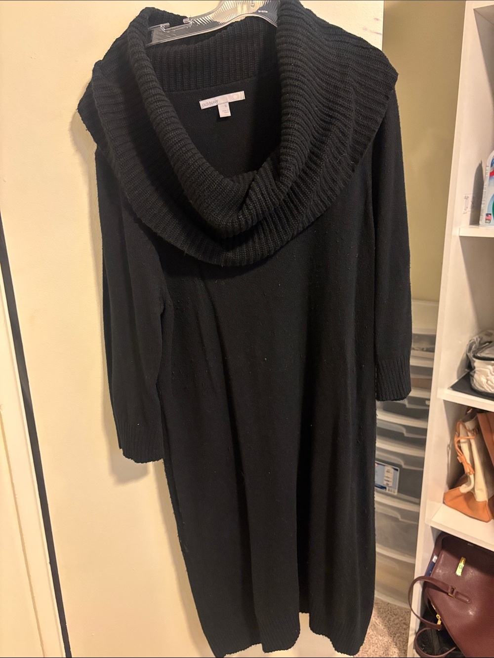 Old Navy Black Cowl Neck Sweater Dress